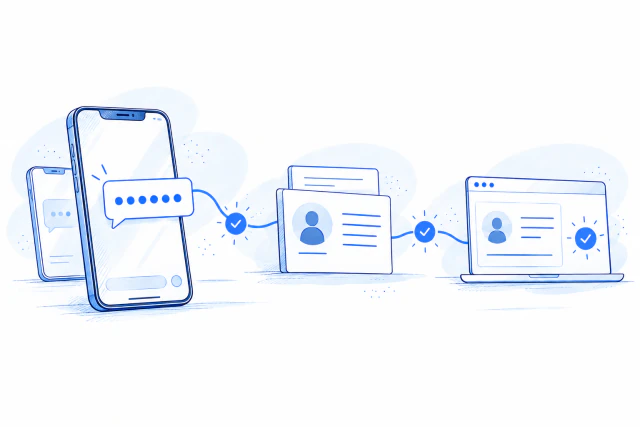 Phone confirmation connects to a separate age-record check before access can open.